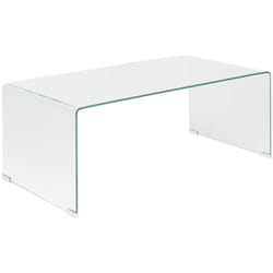 Beliani - Table Basse Rectangulaire 100 x 50 cm Complètement en Verre Transparent de Style Minimaliste pour Salon Contemporain ou Moderne