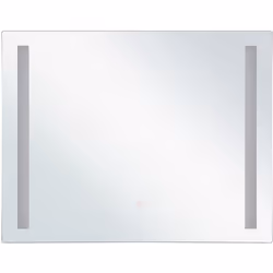 Miroir mural classique avec un cadre blanc. Ce miroir LED contemporain est un élément utile et un accessoire d'éclairage avec ...