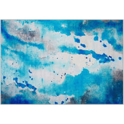Beliani - Tapis Rectangulaire Bleu en Polyester Motif Tâches pour Chambre ou Salon Contemporain 160 x 230 cm