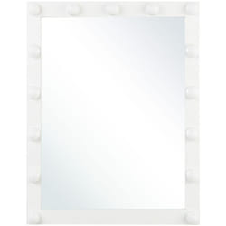 Miroir Mural avec Cadre en Acier Blanc pourtour orné d'Éclairage led pour Coiffeuse ou Salle de Bain Beliani