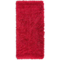 Beliani - Tapis Shaggy Poil Long Rouge en Polyester et Coton pour Chambre ou Salon au Style Scandinave 80 x 150 cm