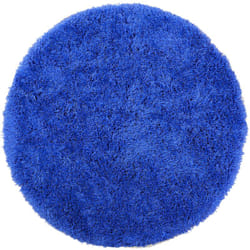 Beliani - Tapis Rond Poil Long Bleu en Polyester et Coton pour Chambre ou Salon au Style Scandinave ø 140 cm