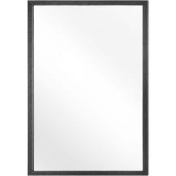 Miroir Mural au Design Classique de Forme Rectangulaire 90 x 60 cm avec Cadre en Plastique Noir pour Salon ou Salle de Bain Traditionnel Beliani