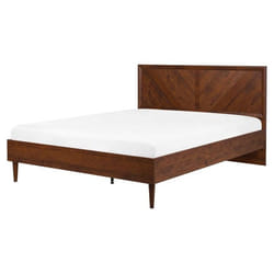 Lit double en bois foncé 160 x 200 cm MIALET