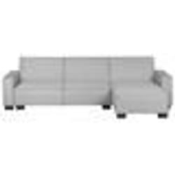 Canapé angle gauche 3 places convertible en tissu gris clair ROMEDAL