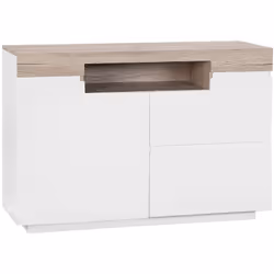 Commode avec compartiment et tiroirs au design sacandinave. Une commode spacieuse, hautement fonctionnelle et élégante au des ...