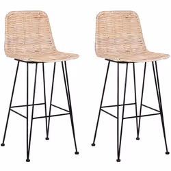 Description générale Ce lot de 2 chaises modernes de bar en rotin clair est parfait pour apporter une touche de style à votre ...