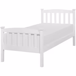 Lit une place en bois de pin. Design universel, couleur blanche agréable et fabrication de haute qualité - ce lit simple en b ...