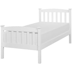 Beliani - Lit Simple en Bois Blanc 90 x 200 cm Style Traditionnel et Classique pour Chambre Moderne ou Scandinave
