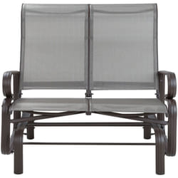 Beliani - Banc à Bascule en Acier et Textile Marron Matières Robustes et Durables Choix Idéal pour Terrasse ou Jardin Moderne et Confortables