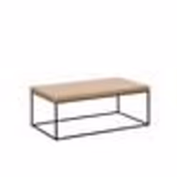 Table basse rectangulaire effet bois clair et noire DELANO - BELIANI - Mat - 110 cm - 60 cm - 43 cm