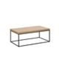Table basse rectangulaire effet bois clair et noire DELANO - BELIANI - Mat - 110 cm - 60 cm - 43 cm