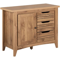 Commode au Style Rétro Traditionnel en Couleur Bois Authentique composé de 3 Tiroirs et d'une Portes de 2 Compartiments Beliani