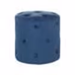 Pouf en velours bleu foncé - Beliani - Corolla - Elégance - Chic - 1 personne