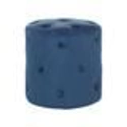 Pouf en velours bleu foncé - Beliani - Corolla - Elégance - Chic - 1 personne