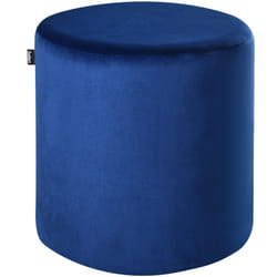 Pouf de Forme Cylindrique fabriqué en Velours Bleu Foncé avec Frange Décorative pour Salon ou Chambre Moderne Beliani