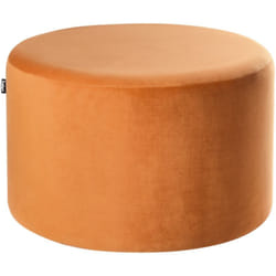 Pouf en Forme de Palet Cylindrique fabriqué en Velours Orange pour Salon ou Chambre Moderne Beliani