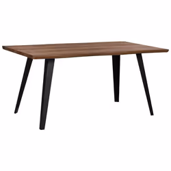 Table de salle à manger effet bois foncé / noir 160 x 90 cm WITNEY - BELIANI - Rectangulaire - Laqué
