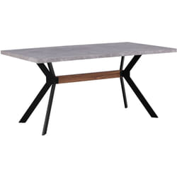 Table de Salle à Manger 160 x 90 cm Plateau Effet Béton et Pieds en Métal Noir et Bois Design Industriel pour Intérieur Moderne ou Glamour Beliani