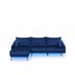 Beliani - Canapé angle à droite en velours bleu avec LED VARDE