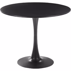 Table de cuisine noire avec plateau rond 90 cm. Cette jolie table de repas au design traditionnel et élégant peut aussi bien  ...
