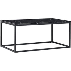 Table Basse Rectangulaire avec Plateau Effet Marbre Noir en mdf et Cadre en Métal Noir au Style Moderne et Glamour Beliani
