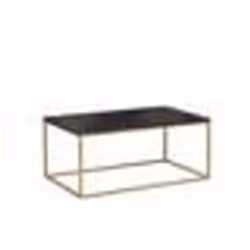 Table basse effet marbre noir avec pieds dorés DELANO