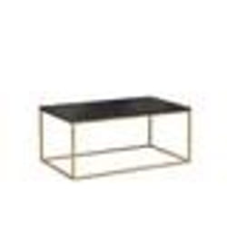 Table basse effet marbre noir avec pieds dorés DELANO