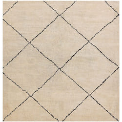 Beliani - Tapis Poil Long Beige et Noir en Polyester pour Chambre ou Salon Moderne 200 x 200 cm