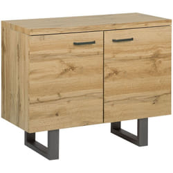 Buffet Moderne à 2 Portes en Bois Clair Rangement avec Base en Métal Timber