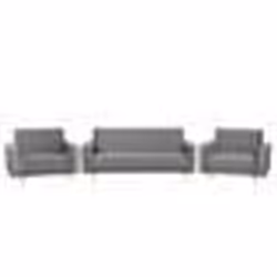 Ensemble canapé et fauteuils en velours gris 5 places ABERDEEN