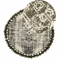 Tapis rétro effet vielli fait à la main en coton. Ce tapis à effet vieilli est un ajout parfait à chaque salon ou chambre d'i ...