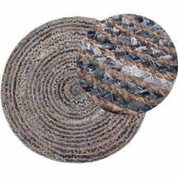 Tapis au style rustique en jute et coton. Ajoutez une touche rustique à votre maison en plaçant cet adorable tapis rond dans ...