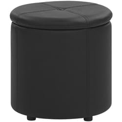 Beliani - Pouf Coffre de Rangement Glamour 38 x 40 cm en Cuir pu Noir Maryland
