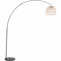 Lampe sur pied moderne avec abat-jour en rotin 195 cm. Apportez de la lumière dans votre maison avec cette lampe sur pied chi ...
