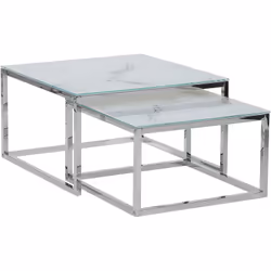 Lot de 2 tables basses modernes avec plateau imitation marbre blanc. Lorsque vous souhaitez fournir un espace pour servir des ...
