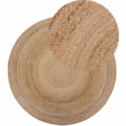Tapis moderne tressé en jute naturelle. Sublimez instantanément le look de votre chambre ou salon avec ce tapis rond élégant. ...