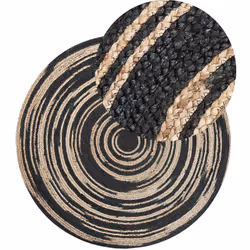 Tapis au style scandinave tressé en jute naturelle. Sublimez instantanément le look de votre chambre ou salon avec ce tapis r ...