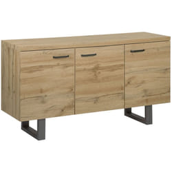 Buffet Moderne à 3 Portes en Bois Clair Rangement avec Base en Métal Timber