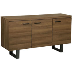 Buffet Moderne à 3 Portes en Bois Foncé Rangement avec Base en Métal Timber
