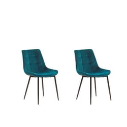 Chaises en velours bleu MELROSE - BELIANI - Lot de 2 - Scandinave - Moderne - Intérieur