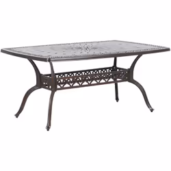 Table d'extérieur. Créez dans votre jardin ou sur votre terrasse un véritable oasis de détente et de confort. Cette jolie tab ...