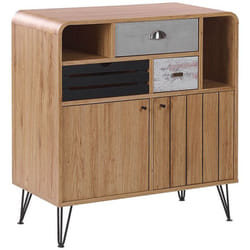 Petit Armoire Moderne composé de Trois Tiroirs et Deux Portes en Panneau à Particue de Bois Laminé et Plaqué Beliani