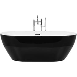 Beliani - Baignoire Moderne Acrylique 170 x 80 cm Autoportante Ovale Brillant Noire Carrera