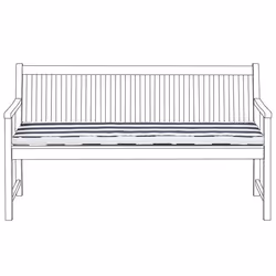 Coussin à rayures bleu marine 152 x 54 x 5 cm pour banc de jardin VIVARA