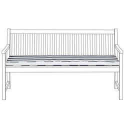 Coussin à rayures bleu marine 152 x 54 x 5 cm pour banc de jardin VIVARA