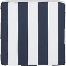 Beliani - Coussin d'Assise pour Chaise de Jardin 46 x 46 cm en Tissu Imperméable Hydrofuge à Rayures Bleu Marine avec Bandes de Fixation