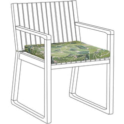 Coussin d'Assise pour Chaise de Jardin 46 x 46 cm Motif Feuilles Vertes et Beiges en Tissu Imperméable Hydrofuge avec Bandes de Fixation Beliani