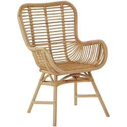 Beliani - Chaise Fauteuil en Rotin Naturel Marron Clair Ultra Confortable et Très Tendance Idéal pour Chambre ou Salon au Style Boho et Scandinave