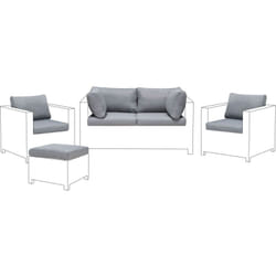 Beliani - Set de Housses Grises Faciles d'Entretien et Pratiques pour Ensemble de Jardin avec 11 Pièces